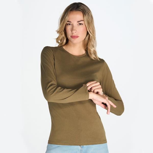 Camisola Básica Lisa Verde Tropa, Mulher