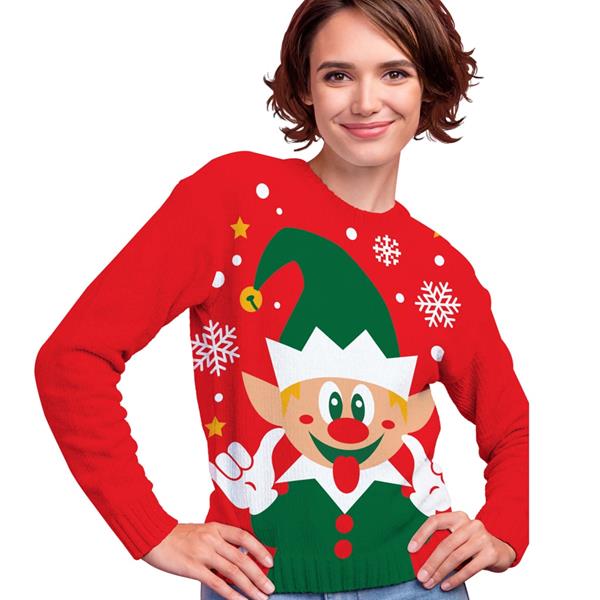 Camisola Natalícia Elfo Divertido, Mulher