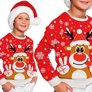 Camisola Natalícia Rena Divertida, Criança