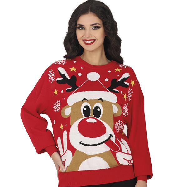 Camisola Natalícia Rena Divertida, Mulher