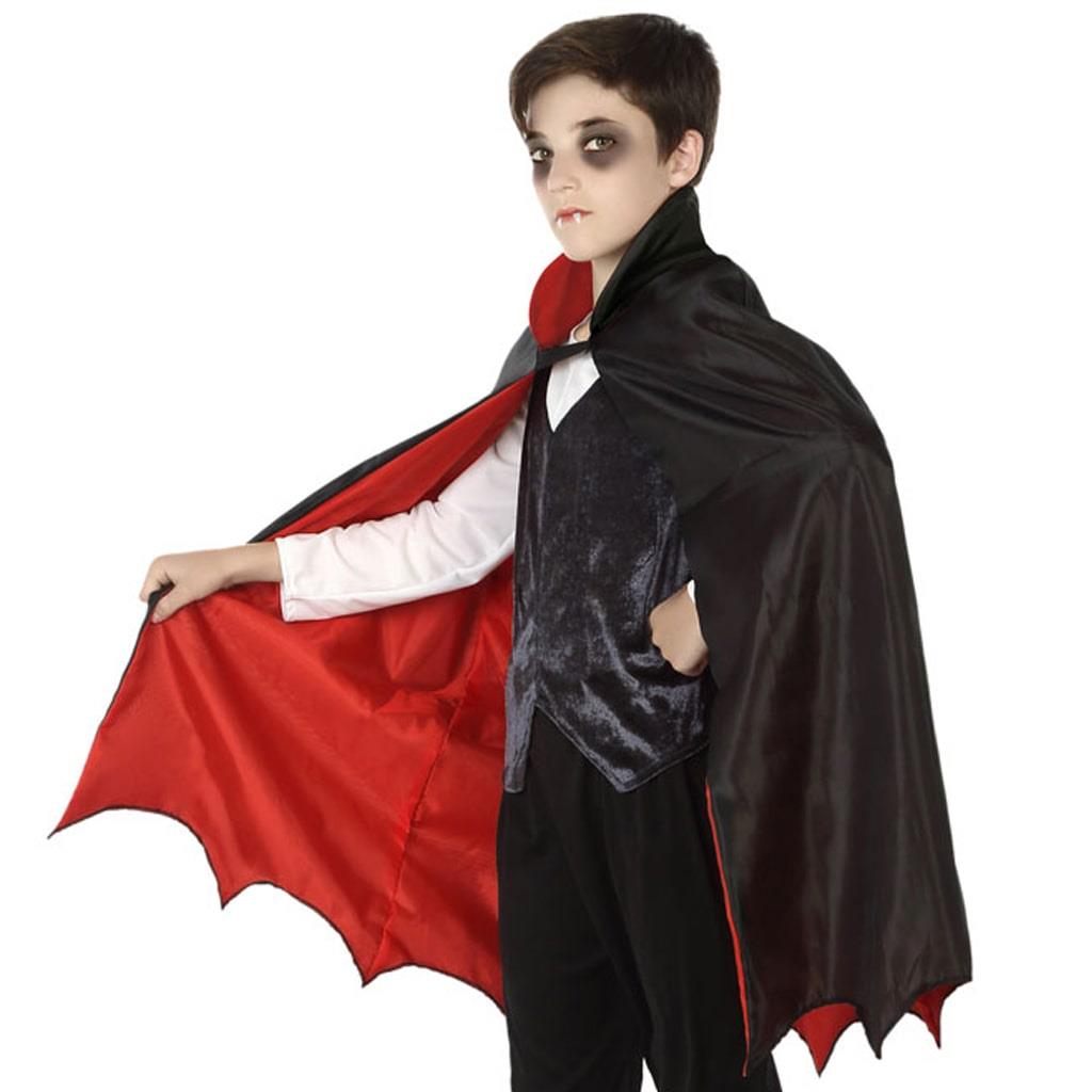 Fantasia Capa Morcego Vampiro Herói Halloween Infantil