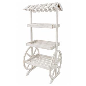 Carrinho Expositor de Madeira Branco para Festas e Eventos Carrinho Expositor de Madeira Branco para Festas e Eventos