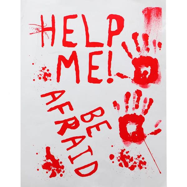Cartaz Sangrento Help Me, 42 x 19 cm