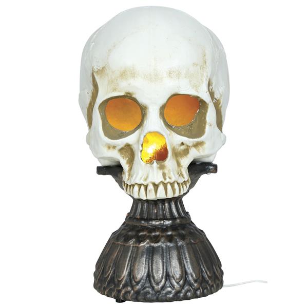 Caveira Decorativa Assombrada com Luz e Som, 28 cm