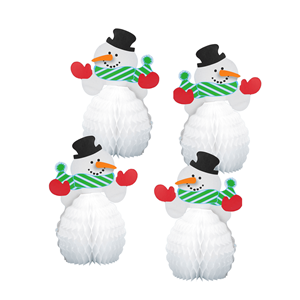 Centro de Mesa Boneco de Neve, 4 unid.