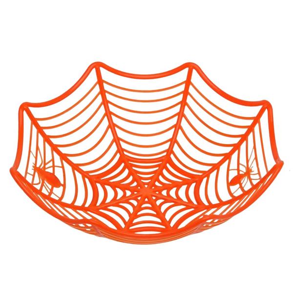 Cesta Teia de Aranha Laranja em Plástico