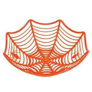 Cesta Teia de Aranha Laranja em Plástico