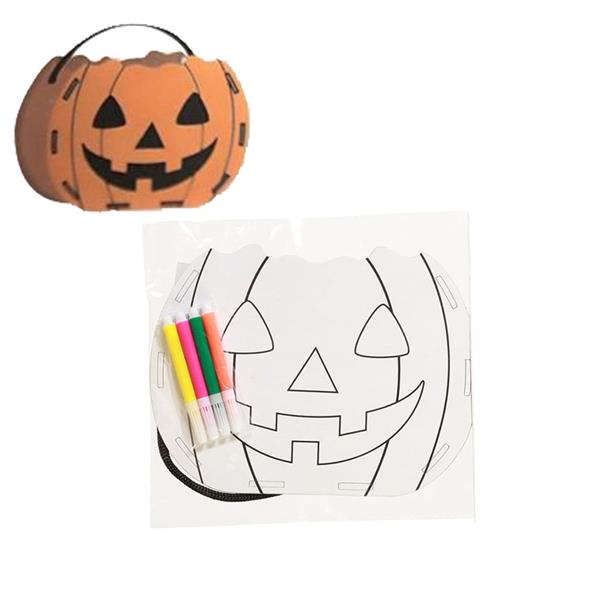 Cesto Abóbora Halloween para Pintar
