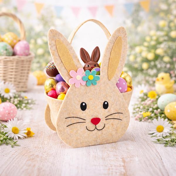 Cesto Coelho da Páscoa Amoroso em Feltro