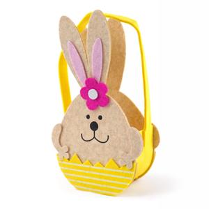 Cesto Coelho da Páscoa no Ovo em Feltro Cesto Coelho da Páscoa no Ovo em Feltro