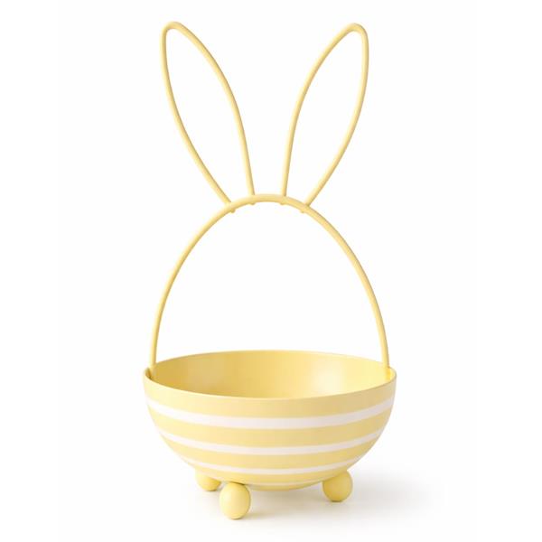 Cesto Decorativo Coelho da Páscoa Amarelo