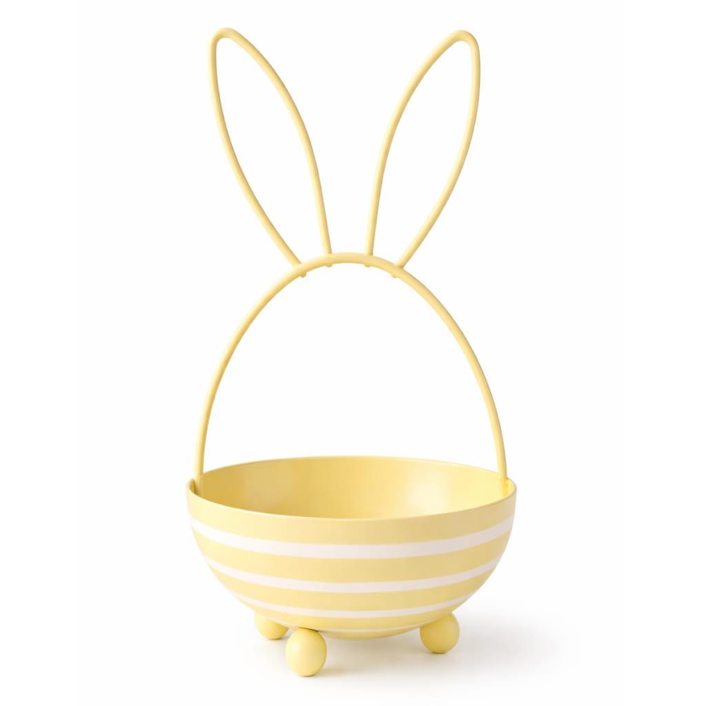 Cesto Decorativo Coelho da Páscoa Amarelo