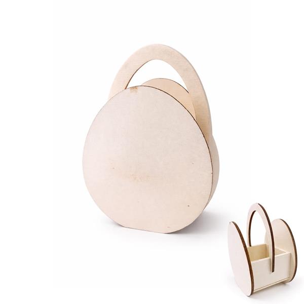 Cesto Forma Ovo da Páscoa em Madeira