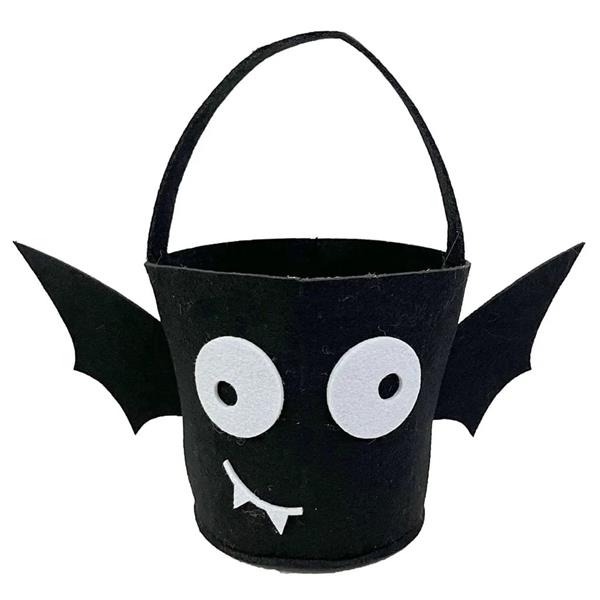 Cesto Morcego Preto Fofinho em Feltro