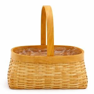 Cesto Oval com Asa em Vime Castanho