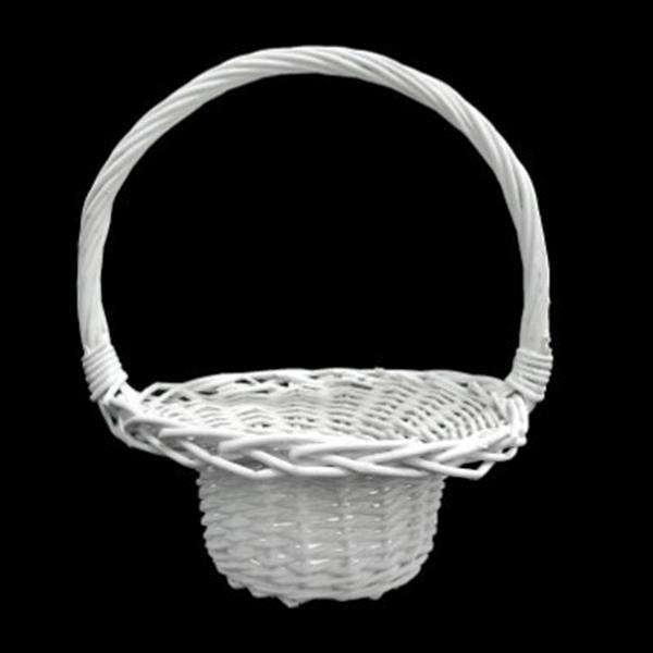 Cesto Oval em Vime Branco com Asas Cesto Oval em Vime Branco com Asas