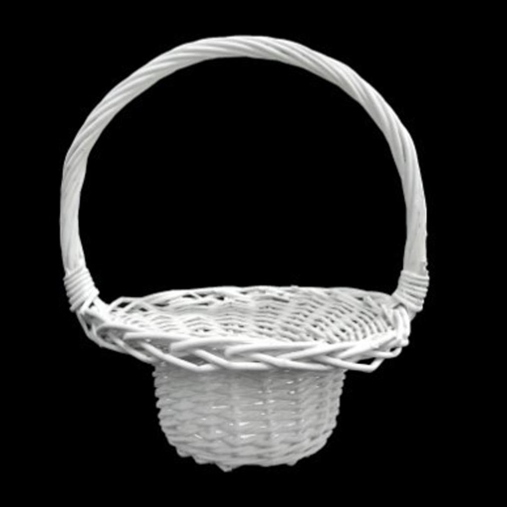 Cesto Oval em Vime Branco com Asas Cesto Oval em Vime Branco com Asas