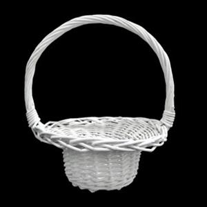 Cesto Oval em Vime Branco com Asas