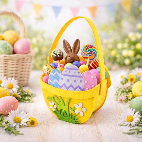 Cesto Ovos da Páscoa em Feltro