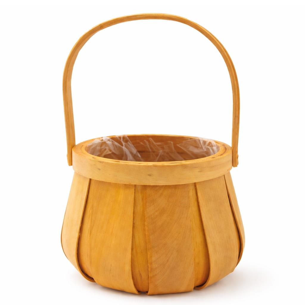 Cesto Redondo em Vime Castanho com Asa