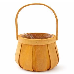 Cesto Redondo em Vime Castanho com Asa