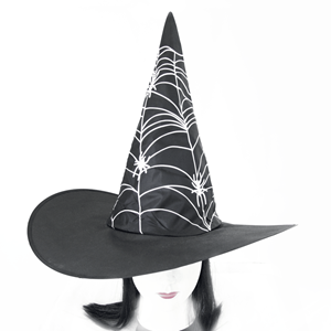 Chapéu Bruxa de Tecido com cabelo