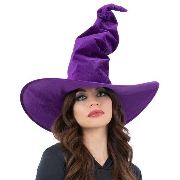 Chapéu Bruxa Aveludado Roxo