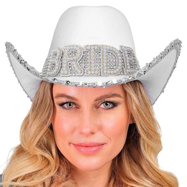 Chapéu Cowgirl Bride com Pérolas