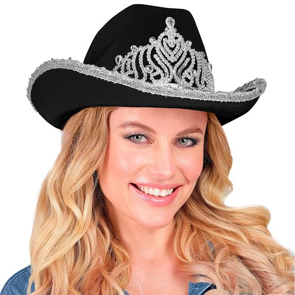 Chapéu Cowgirl Preto com Tiara