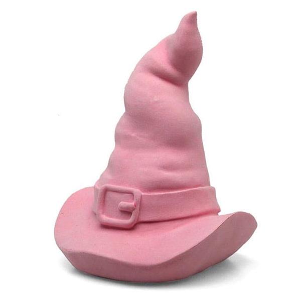 Chapéu de Bruxa Rosa Decorativo, 20 cm