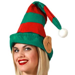 Chapéu Elfo às Riscas com Orelhas
