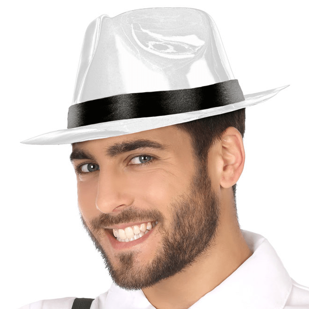 Chapéu Gangster Plástico Branco
