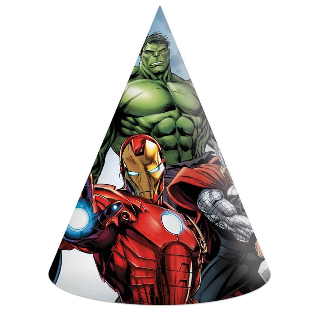 Chapéus Avengers Marvel, 6 unid.