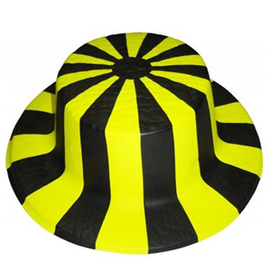 Chapéu Riscas Amarelas e Pretas em Plástico