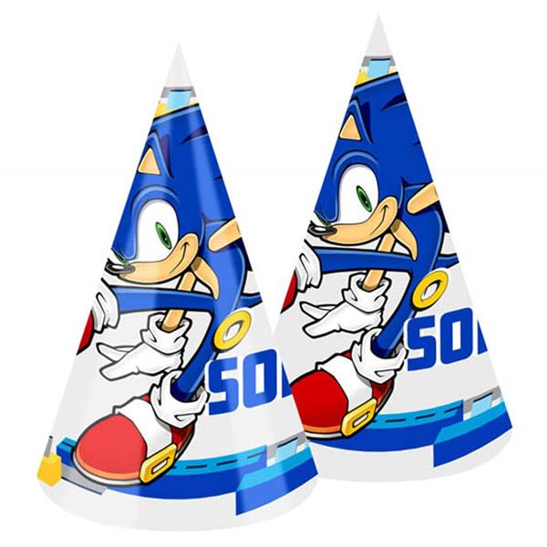 Chapéus Sonic The Hedgehog, 6 unid.
