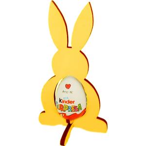 Coelho Decorativo Amarelo para colocar Ovo em Madeira, 20 cm