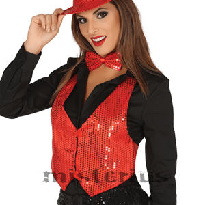 Colete Lantejoulas Vermelho, Mulher