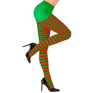 Collants Riscas Vermelho e Verde, Adulto
