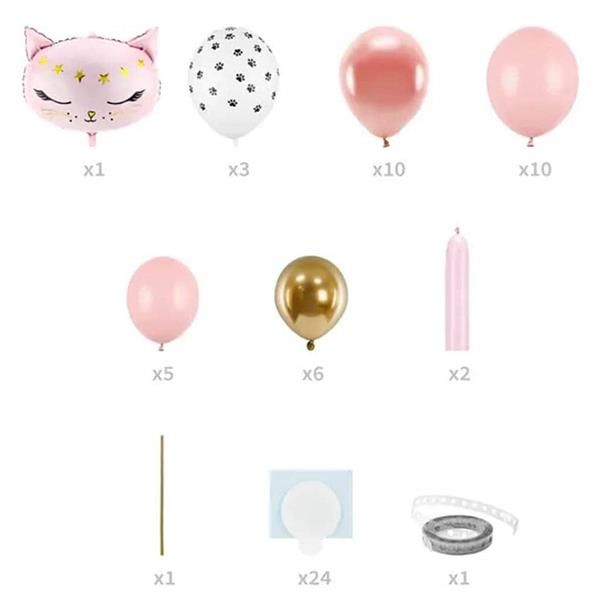 Coluna de Balões Gato Rosa