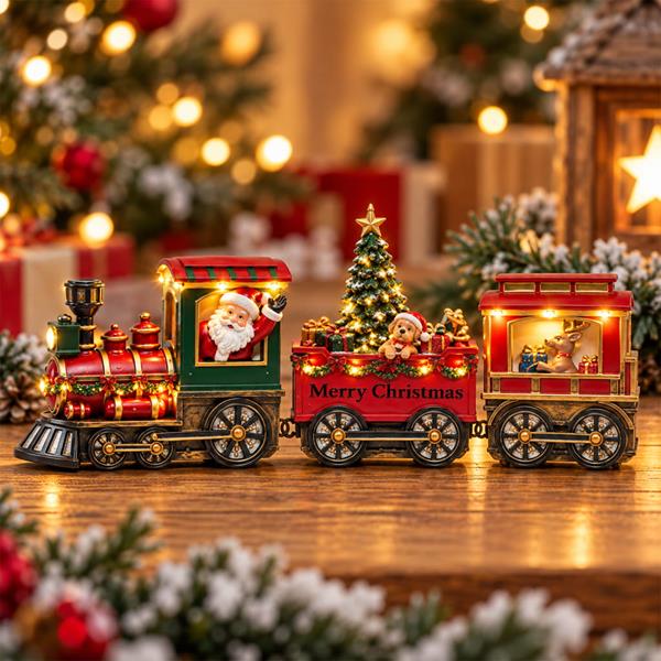 Comboio de Natal Merry Christmas com Luz em Marfinite