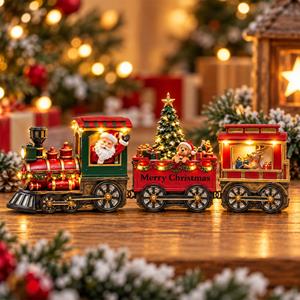 Comboio de Natal Merry Christmas com Luz em Marfinite Comboio de Natal Merry Christmas com Luz em Marfinite