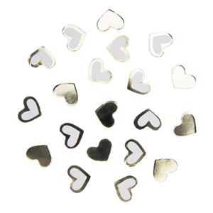 Confetis Corações Brancos e Dourados, 10 gr.