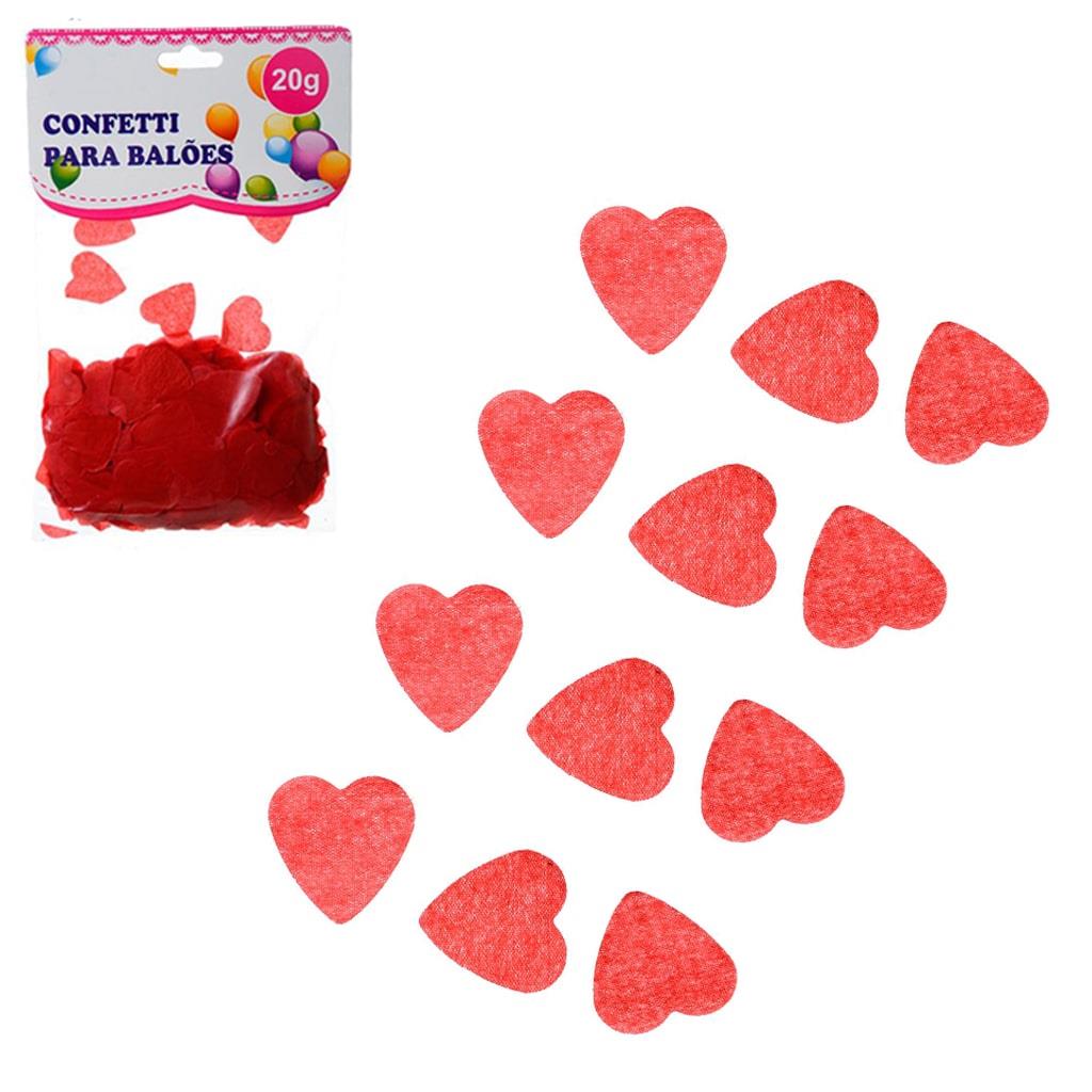 Confetis Corações Vermelhos para Balões, 20 gr.