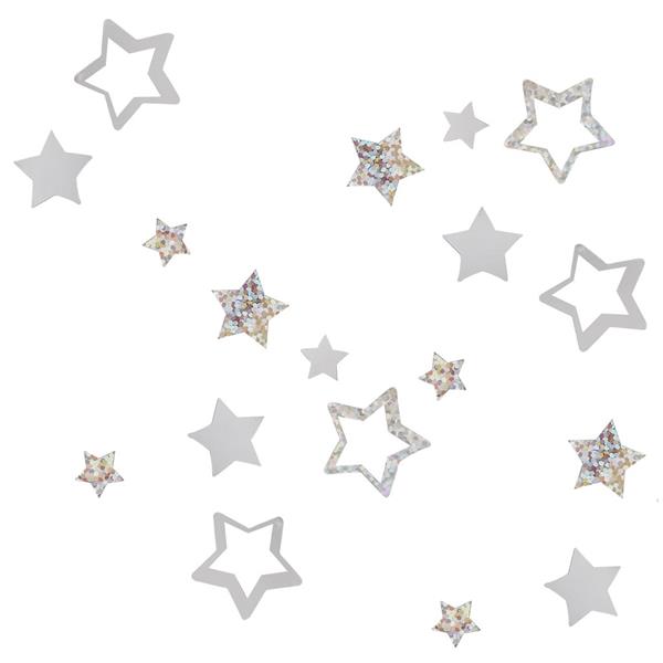 Confetis Estrelas Prateadas e Iridescentes, 13 gr.