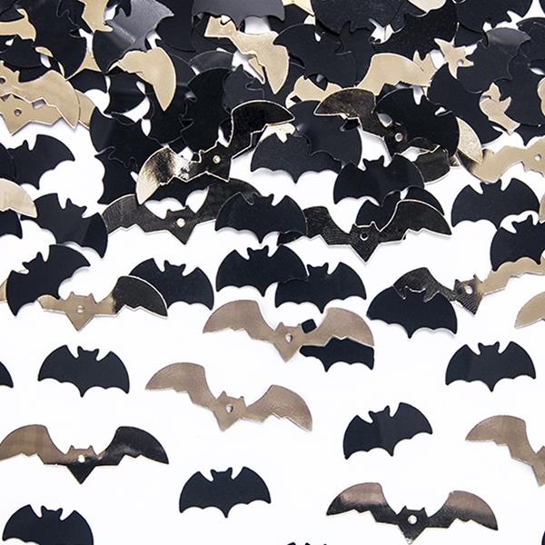 Confetis Morcegos Pretos e Dourados, 15 gr.