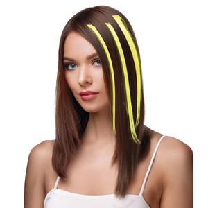 Conjunto 3 Madeixas Amarelo Fluorescente