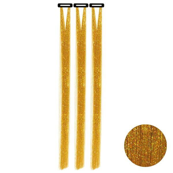 Conjunto 3 Madeixas Dourado Brilhante