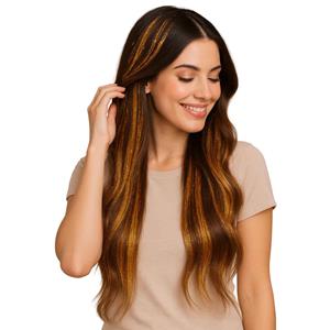 Conjunto 3 Madeixas Dourado Brilhante