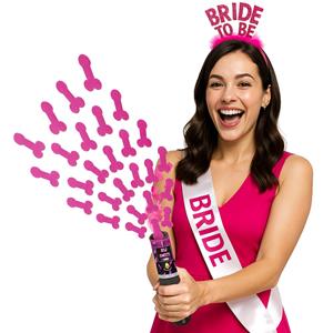 Conjunto 3 Mini Tubos Lança Confetis Pénis Rosa