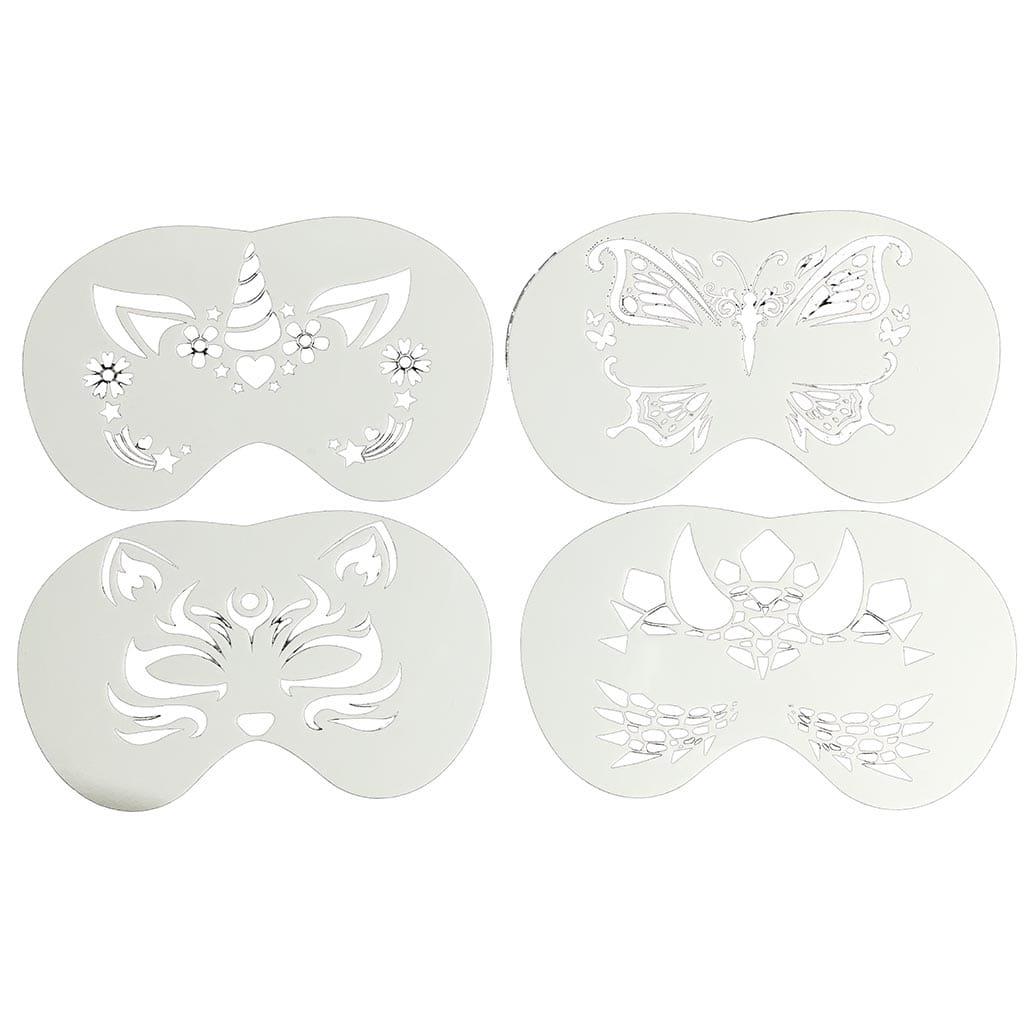 Conjunto 4 Stencils de Animais para Maquilhagem